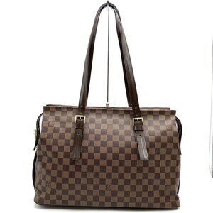 LOUIS VUITTON Authentic Brown Damier Canvas Shoulder Bag